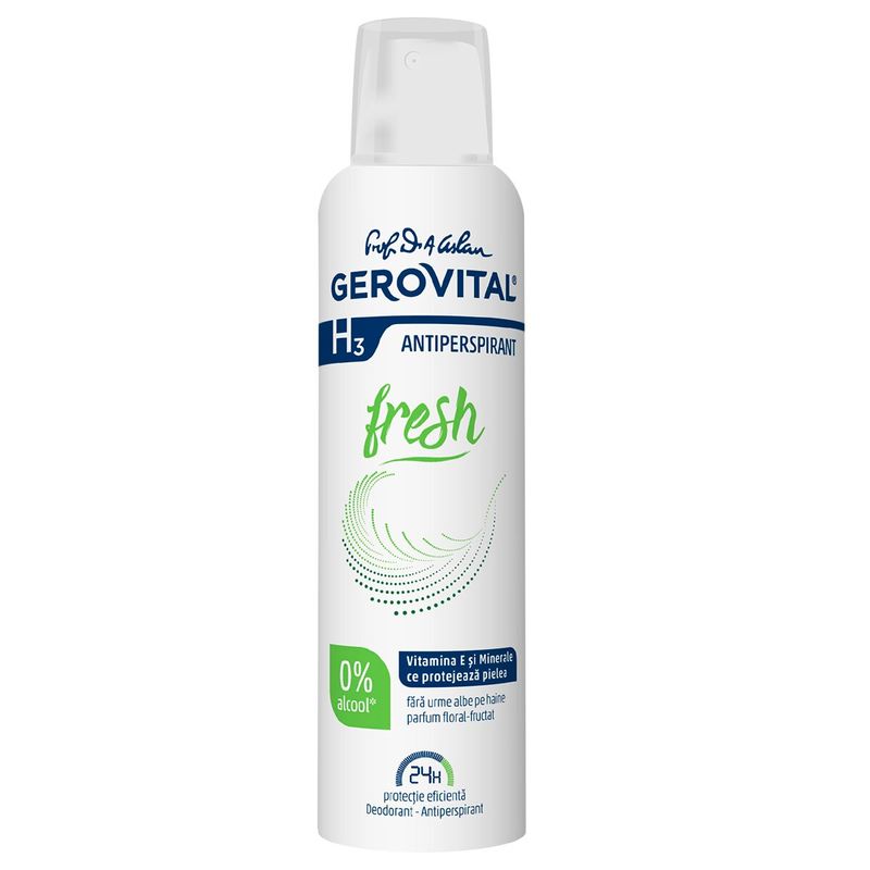 Deodorant antiperspirant H3 Classic Fresh, Gerovital , Farmec |  150 ml