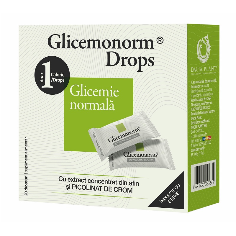 Glicemonorm Drops, Dacia Plant | 20 bucati